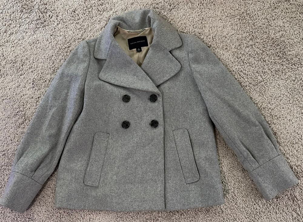 Women's Banana Republic Coat, Gray, Small